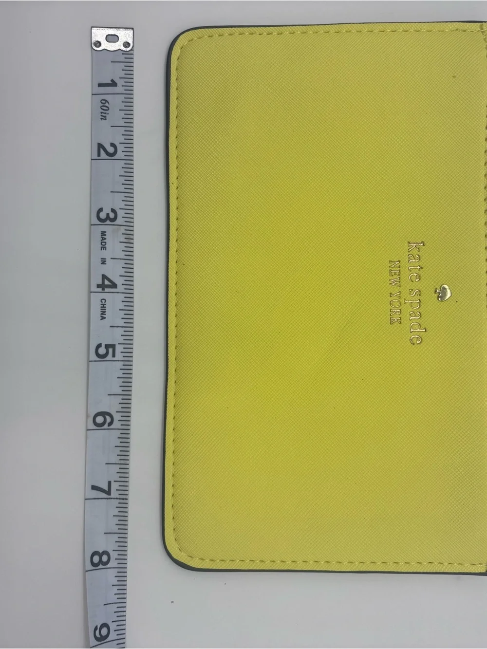 kate spade New York Bright Yellow Saffiano Wristlet